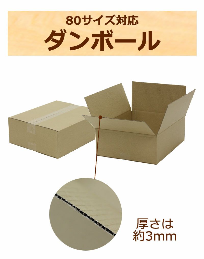 80サイズダンボールが空いた状態画像